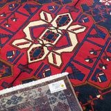 Superfine Hand-Knotted Persian Hamadan With Medallion & White Border - AR3602