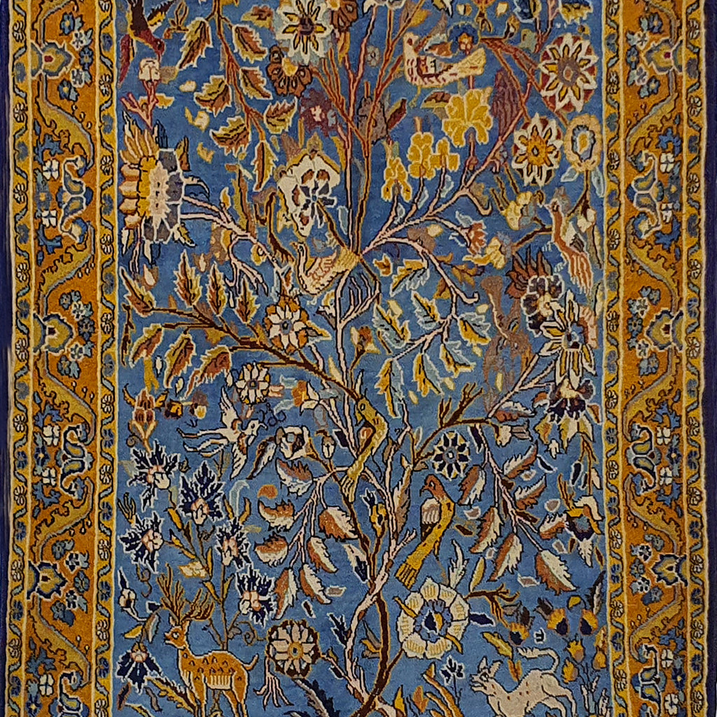 Persian Tabriz Tree of Life Design Blue and Brown - AR3451