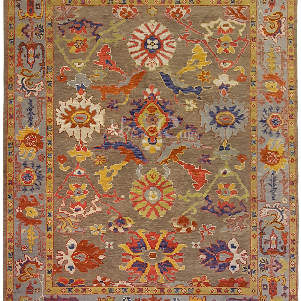 OUSHAK HAND SPIN WOOL  WITH MULTICOLOURS FLOWERS - AR3743
