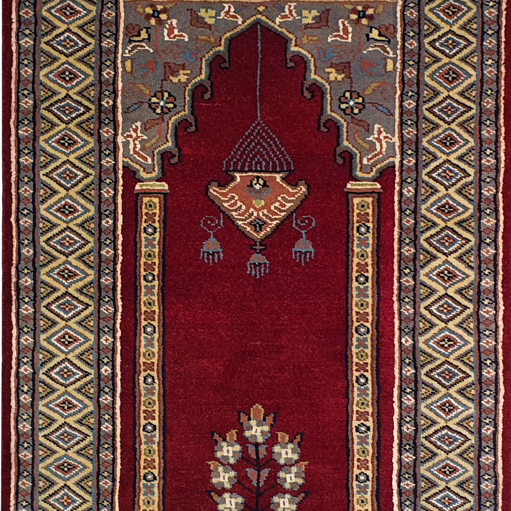Prayer Rug with Mehrab Design Red  - AR3790