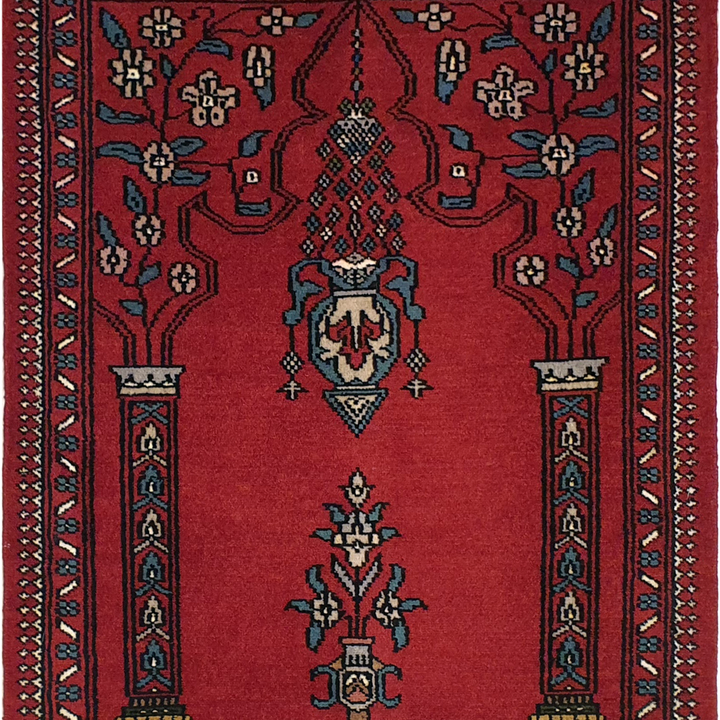 Prayer Rug with Mehrab Design Red - AR3807