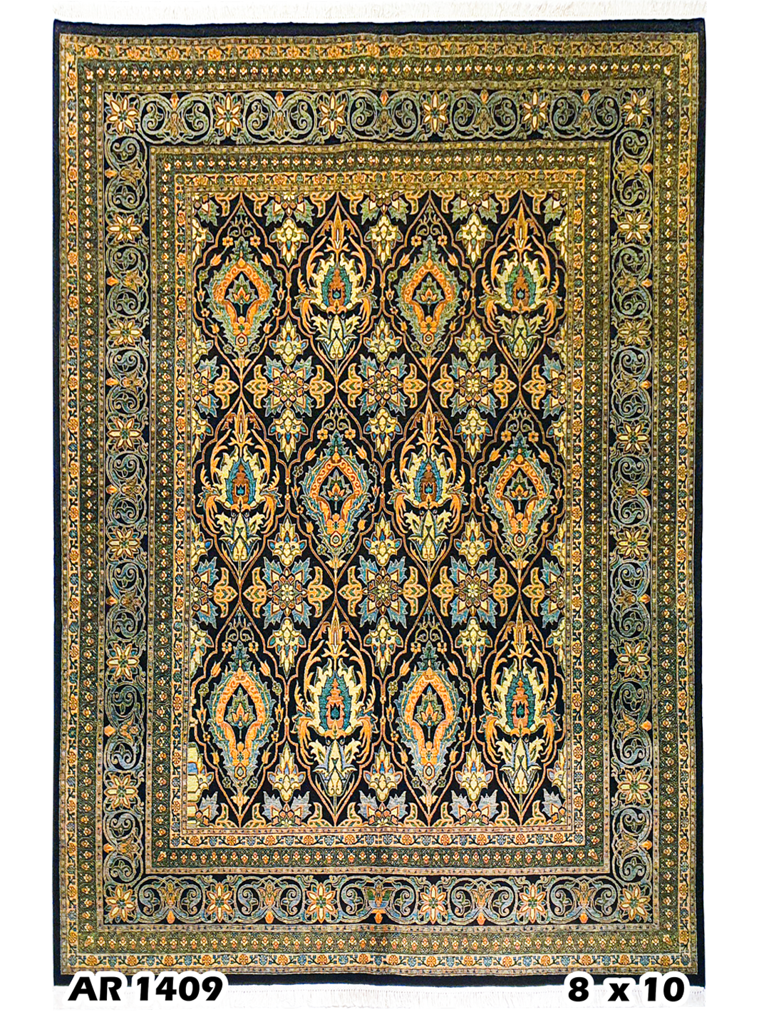 Persian Isfahan Floral Design - 8 X 10 FT - AR1409