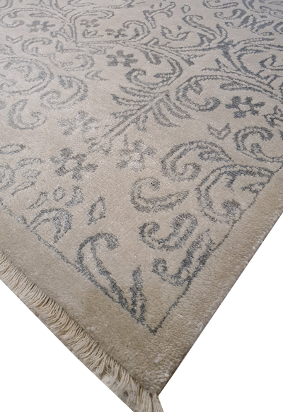 Modern Classic Allover Flower Design Cream and Grey - VP152