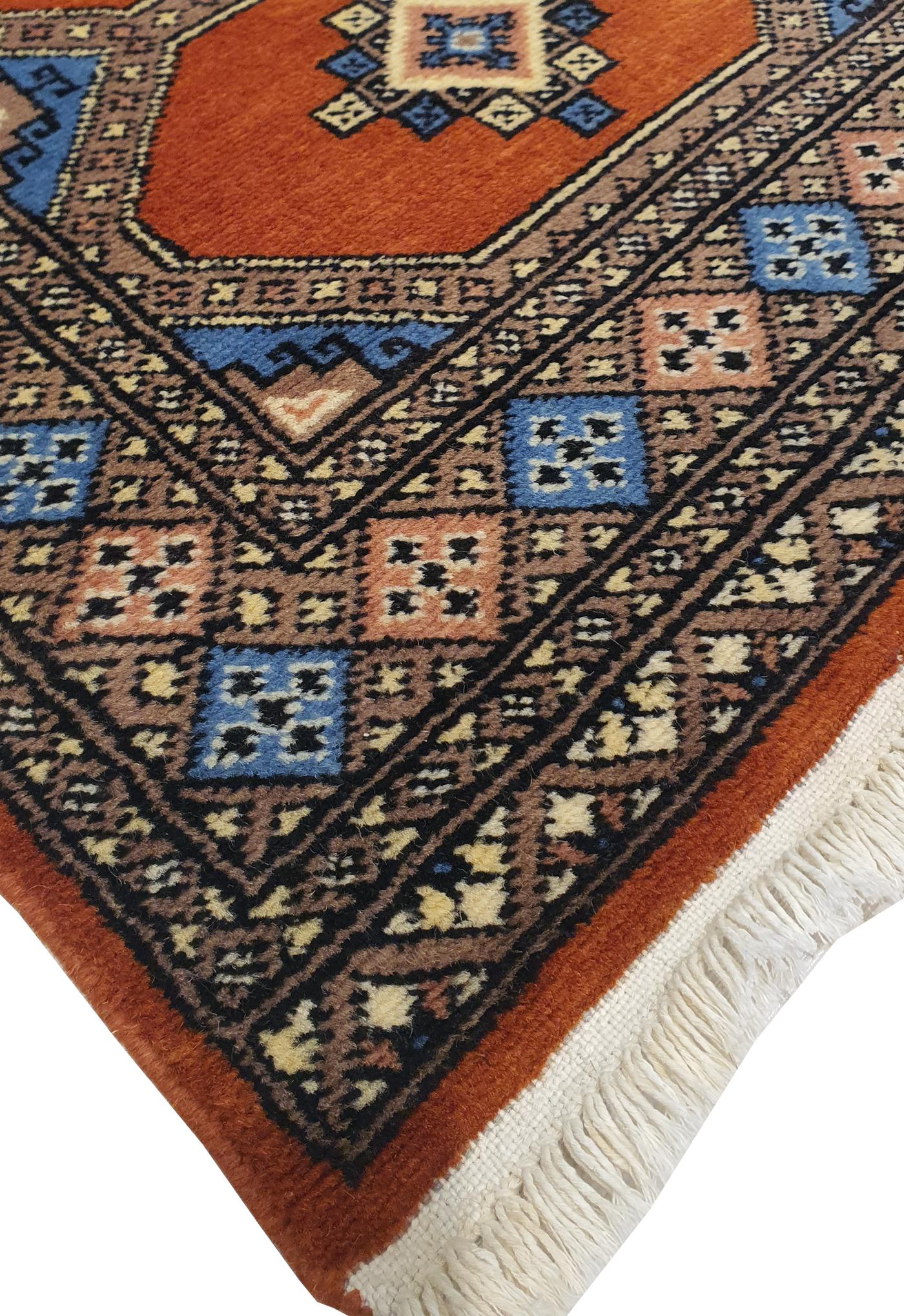 SUPERFINE BUKHARA ORANGE WITH 4 MEDALLION & MULTICOLOUR BORDER - AR3994