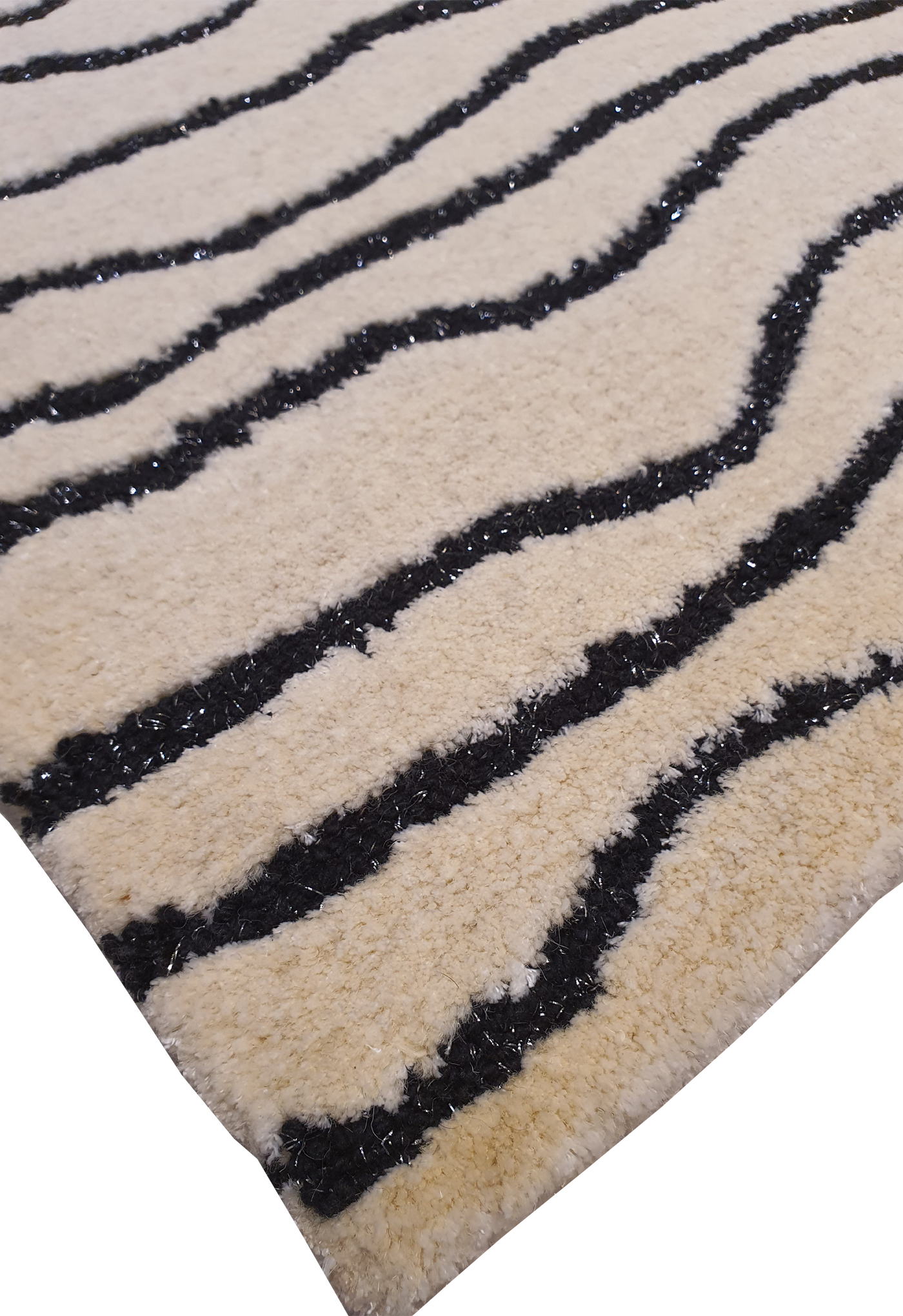 SUPERFINE HAND TUFTED LOOP & CUT PILE ZIGZAG CARPET SAMPLE - HT0104