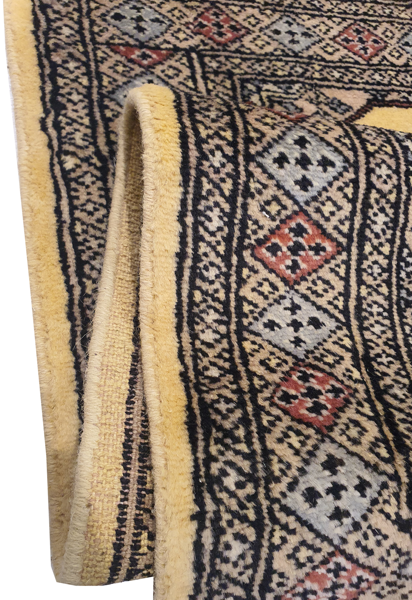 SUPERFINE BUKHARA YELLOW WITH 4 MEDALLION & MULTICOLOUR BORDER - AR3984