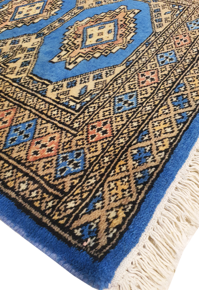 SUPERFINE BUKHARA LIGHT BLUE & BROWN WITH 4 MEDALLION - AR3998