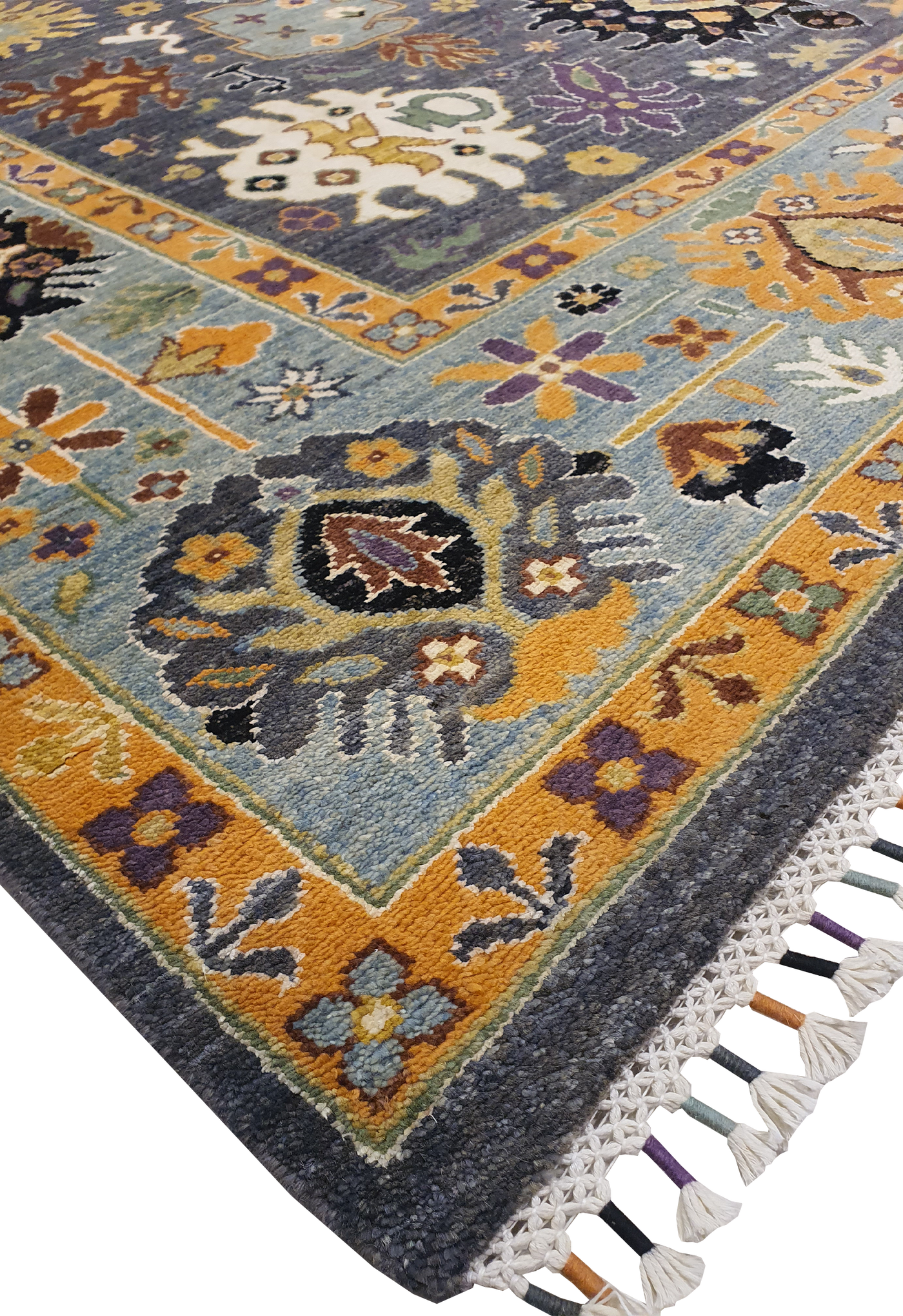 SUPERFINE PERSIAN OUSHAK WOOL WITH SILK MADE BY MULTICOLOUR HAND SPIN WOOL - AR3966