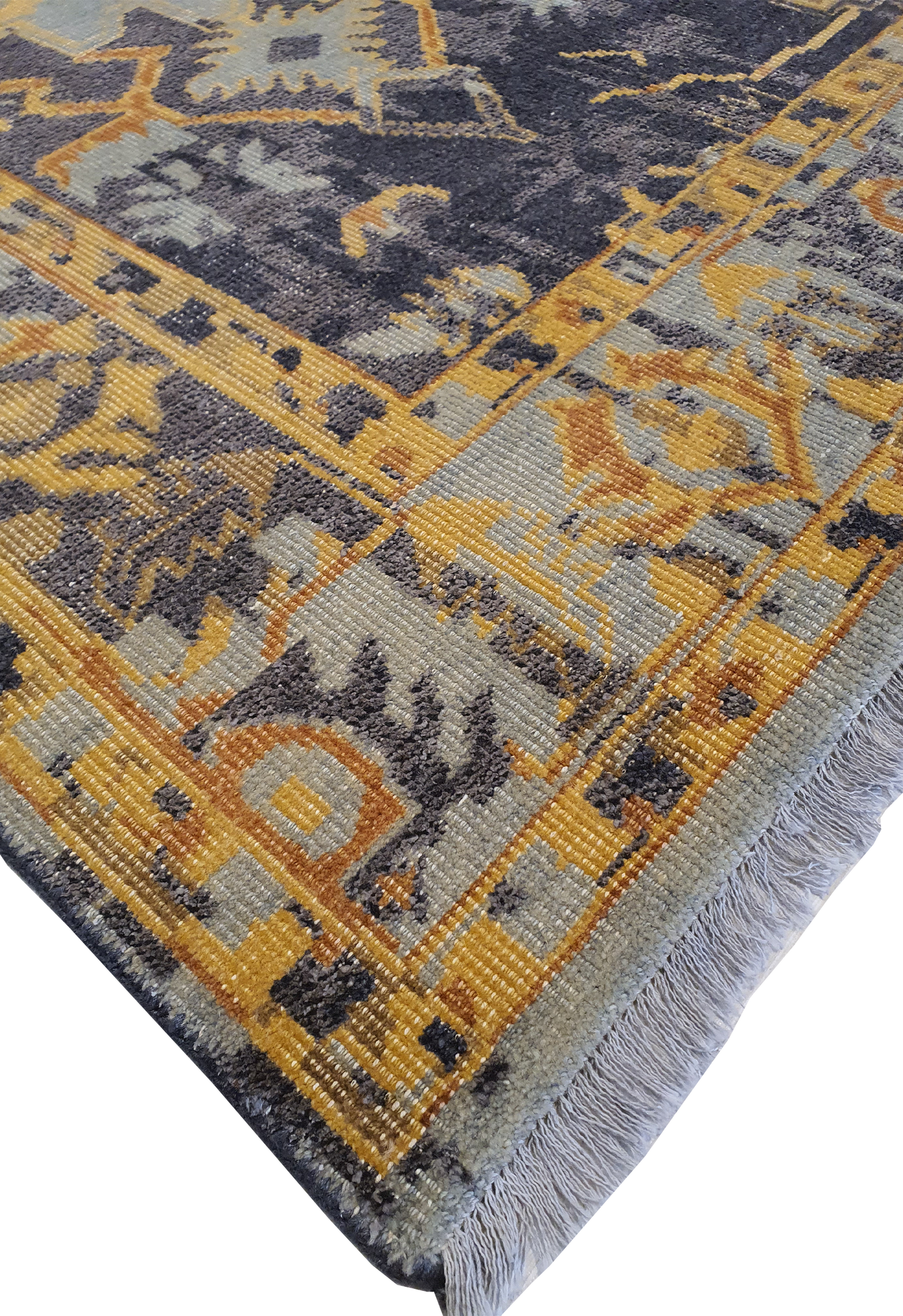 Superfine Galaxy Classic Vintage Brown and Blue Kirman Motif-VP175