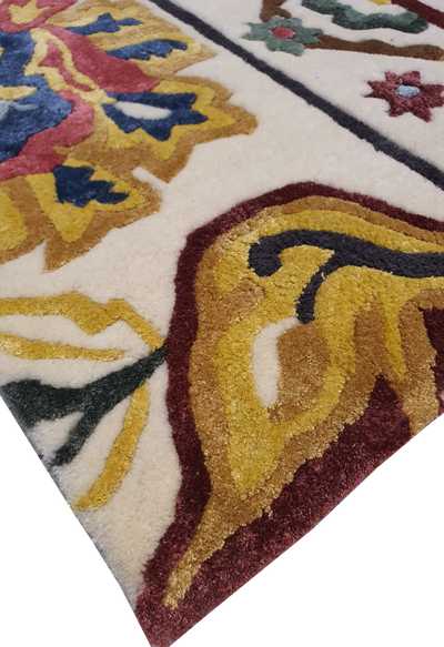 SUPERFINE HAND TUFTED VISCOSE WITH WOOL HI & LOW PILE CARPET SAMPLE - HT0105