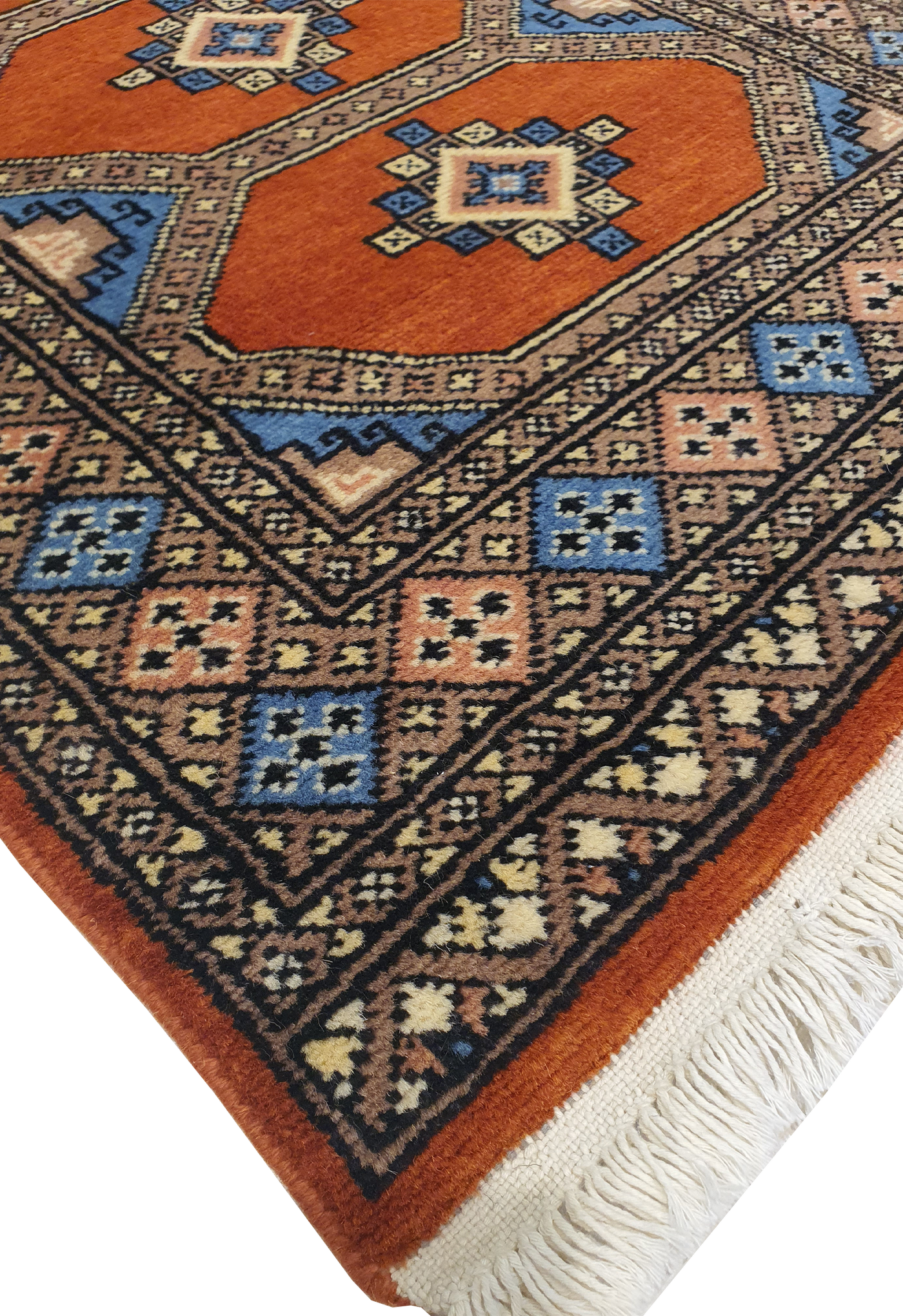 SUPERFINE BUKHARA ORANGE WITH 4 MEDALLION & MULTICOLOUR BORDER - AR3993