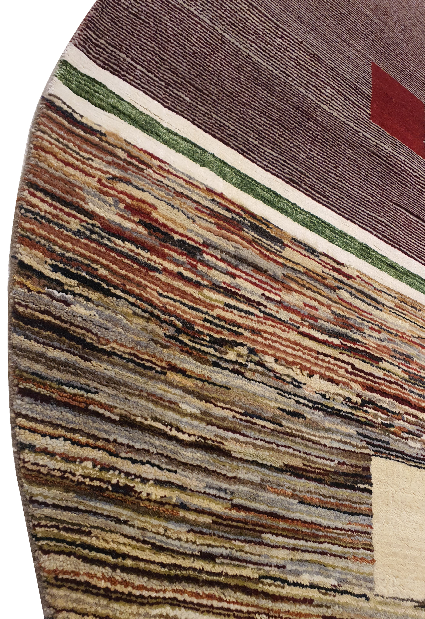 Square Silk Cross Round Rug - AR2340
