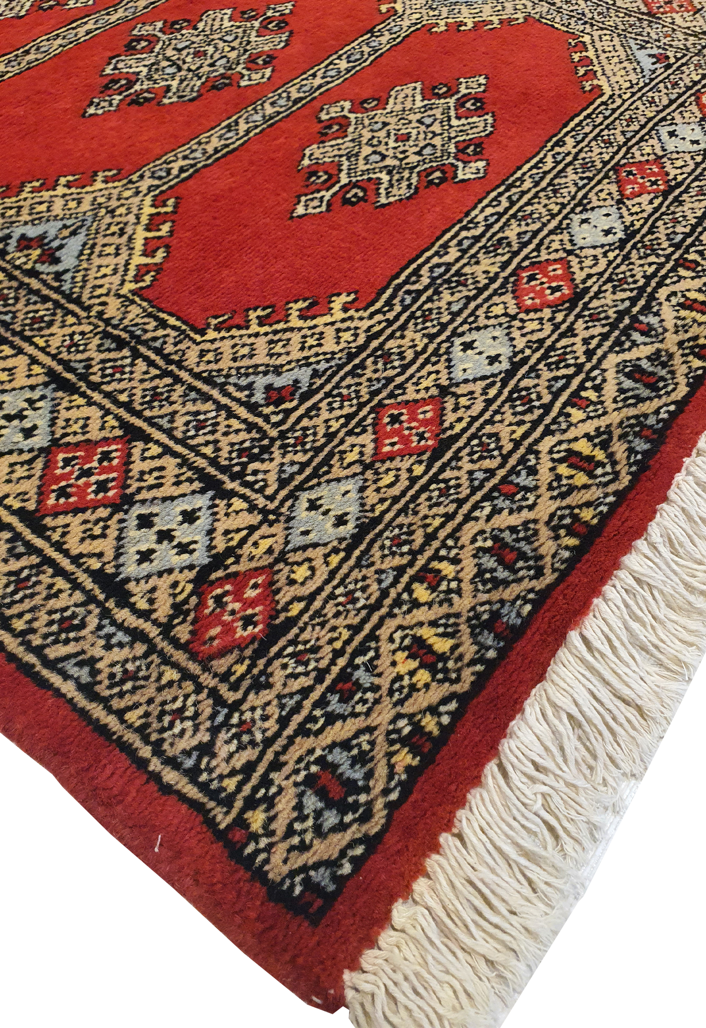 SUPERFINE BUKHARA RED WITH 5 MEDALLION & MULTICOLOUR BORDER - AR3982