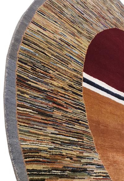 Square Silk Cross Round Rug - AR2341