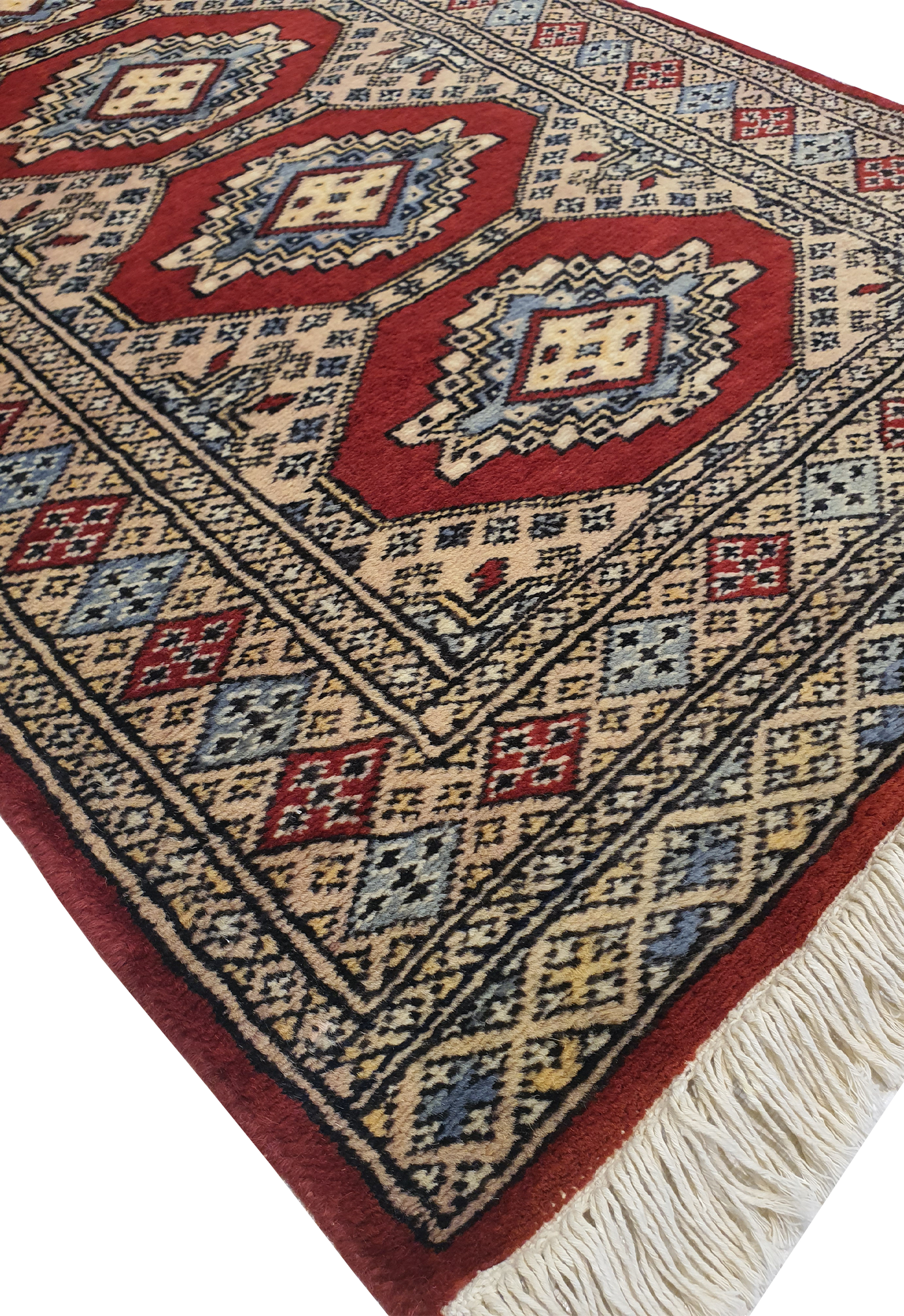 SUPERFINE BUKHARA RED WITH 4 MEDALLION & MULTICOLOUR BORDER - AR3979