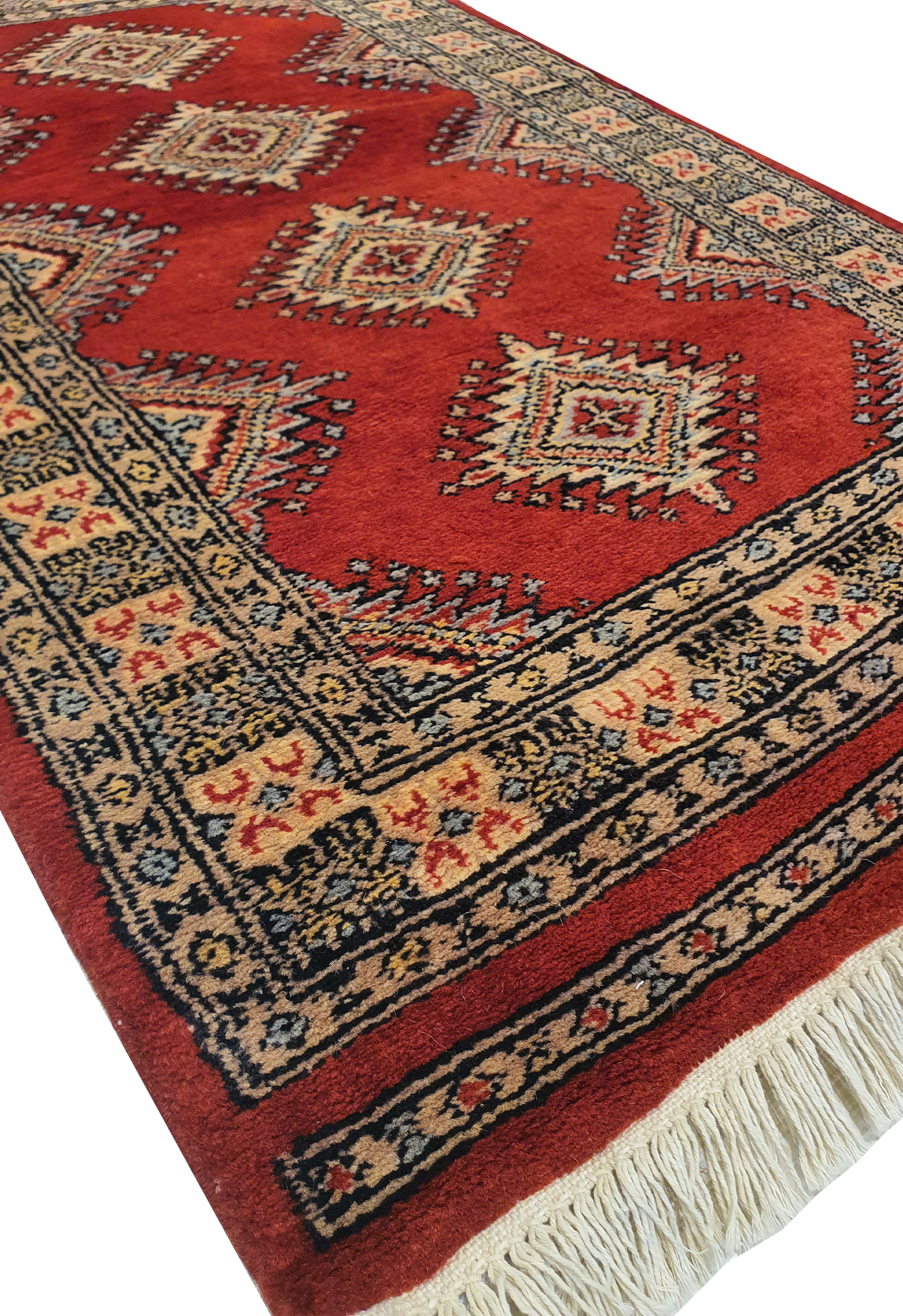 SUPERFINE BUKHARA RED WITH 4 MEDALLION & MULTICOLOUR BORDER - AR3980