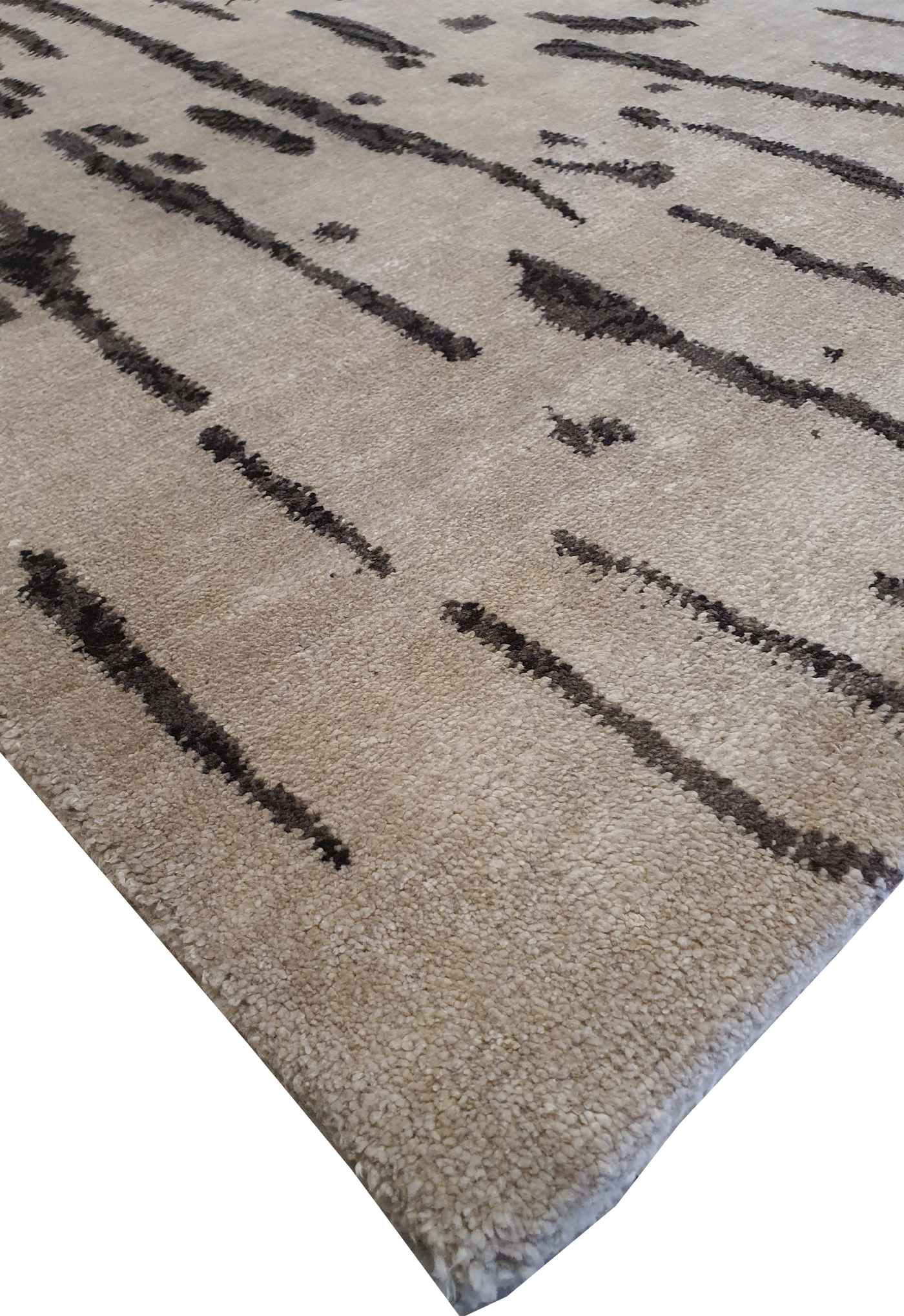 Superfine Galaxy One Side Broken Design Silk and Wool Brown and Cream-VP145