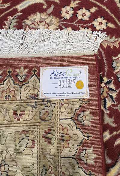 SUPERFINE PAK PERSIAN KIRMAN WOOL RED WITH CREAM BORDER MADE OF FINE LAMBS WOOL - AR3965