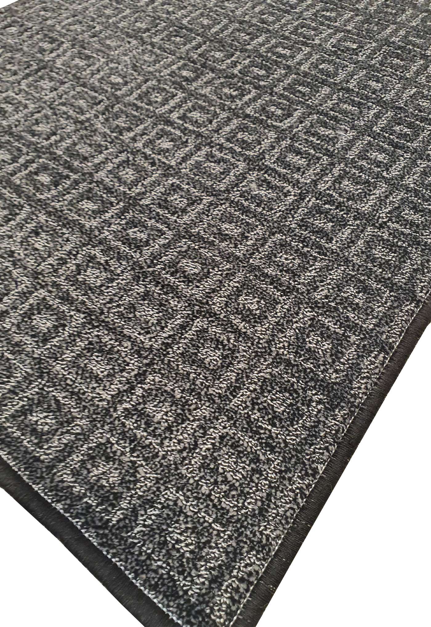 MACHINE MADE EMBOSS BOX DESIGN BLACK & WHITE DOOR MAT - MM047