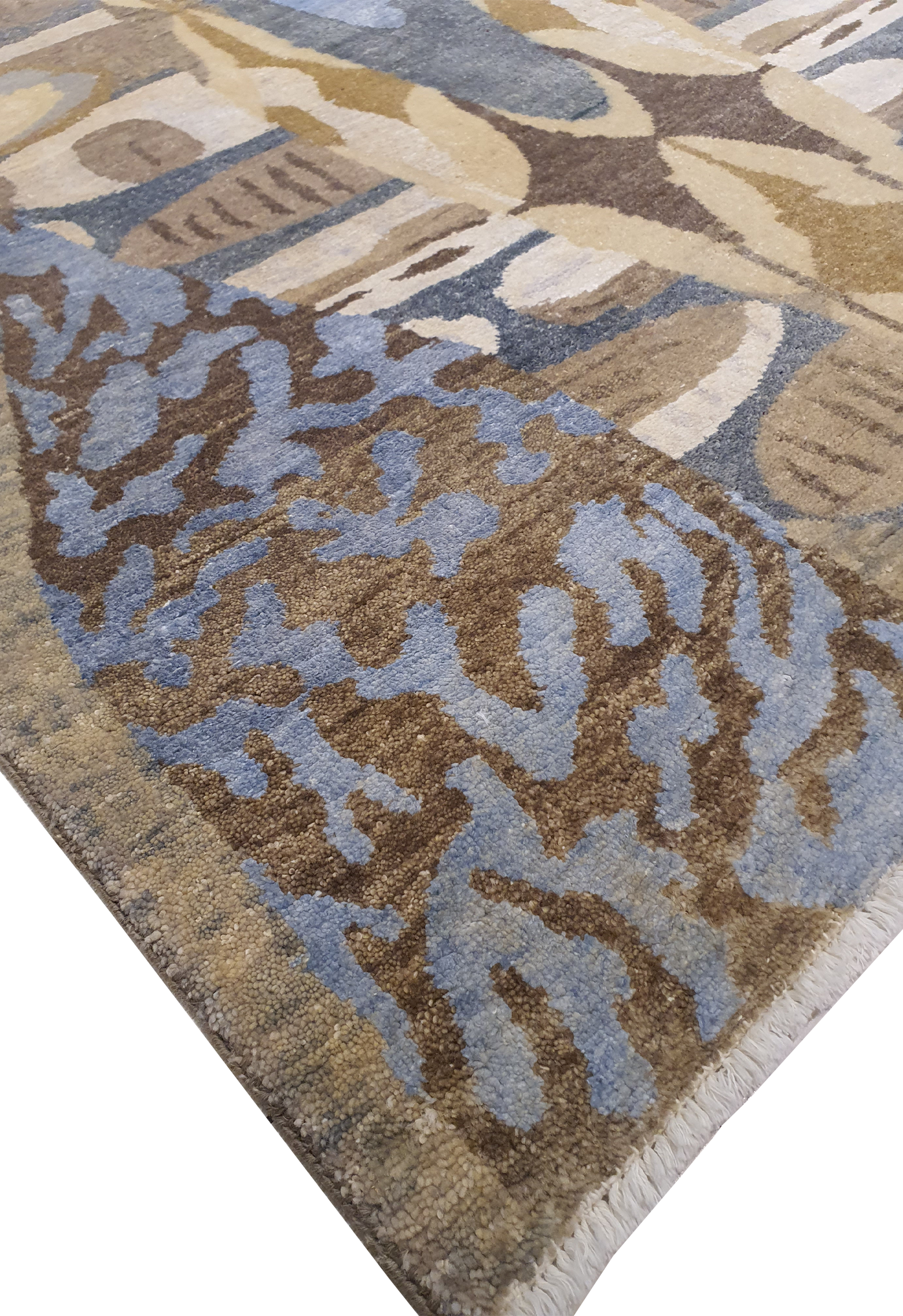 Persian Trees Of Life Motif Silk and Wool Light Brown With Dark Brown Motif - VP141