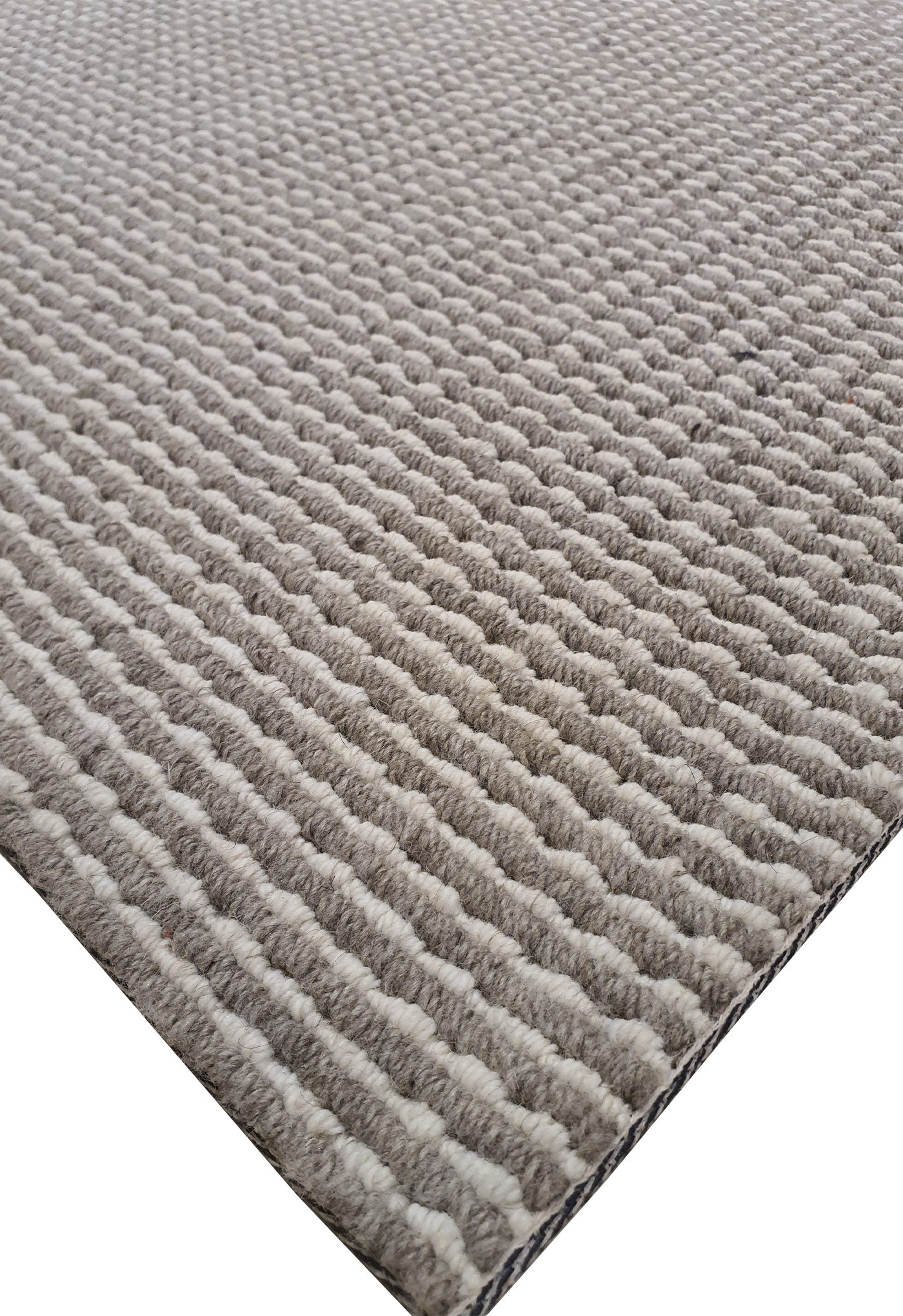MACHINE MADE VELVET SPRING STRIPES CREAM & GREY - MM060