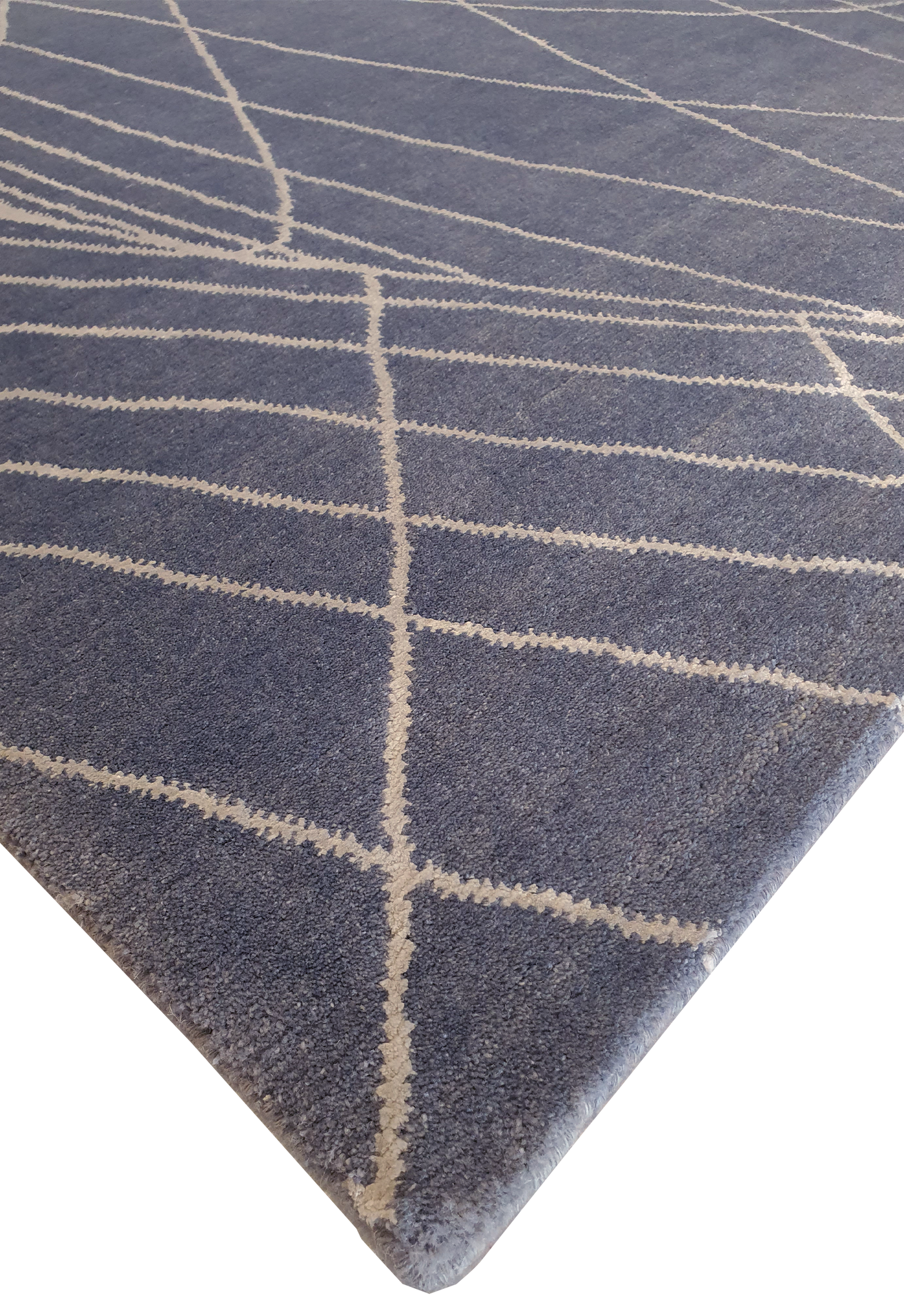 Superfine Modern Abstract Design Allover Lines Motif Grey With White Silk Motif-VP149