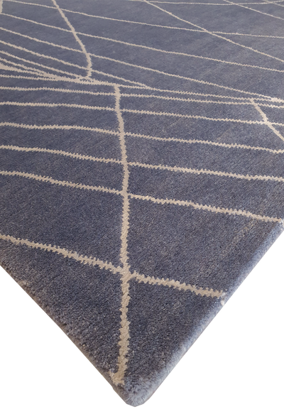 Superfine Modern Abstract Design Allover Lines Motif Grey With White Silk Motif-VP149
