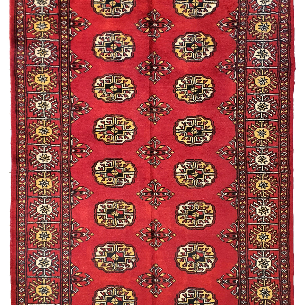 Pak Single Knot Bokhara Red With Double Bokhara Motif - AR0077