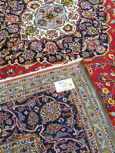 Persian Keshan Red and Blue Border - 9.10 X 13.0 FT - AR2957