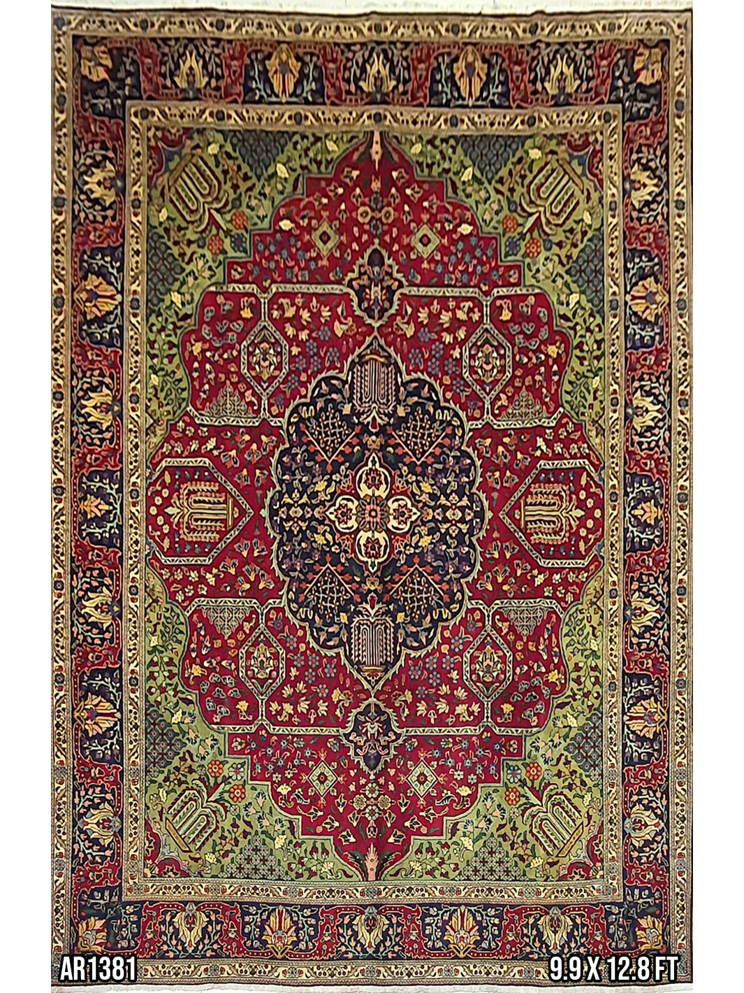 Persian Tabriz Haris Design - 9.9 X 12.8 FT - AR1381