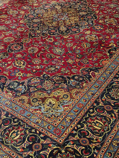 Persian Keshan Centre Medallion - 9.7 X 12.5 FT - AR1976