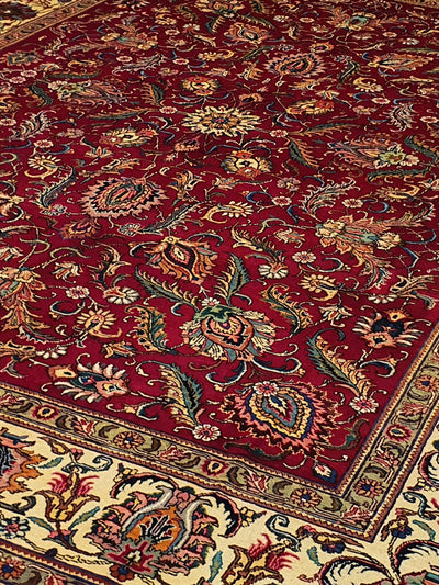 Persian Tabriz Rival Design Red and Cream - 10.0 X 12.10 FT - AR0665