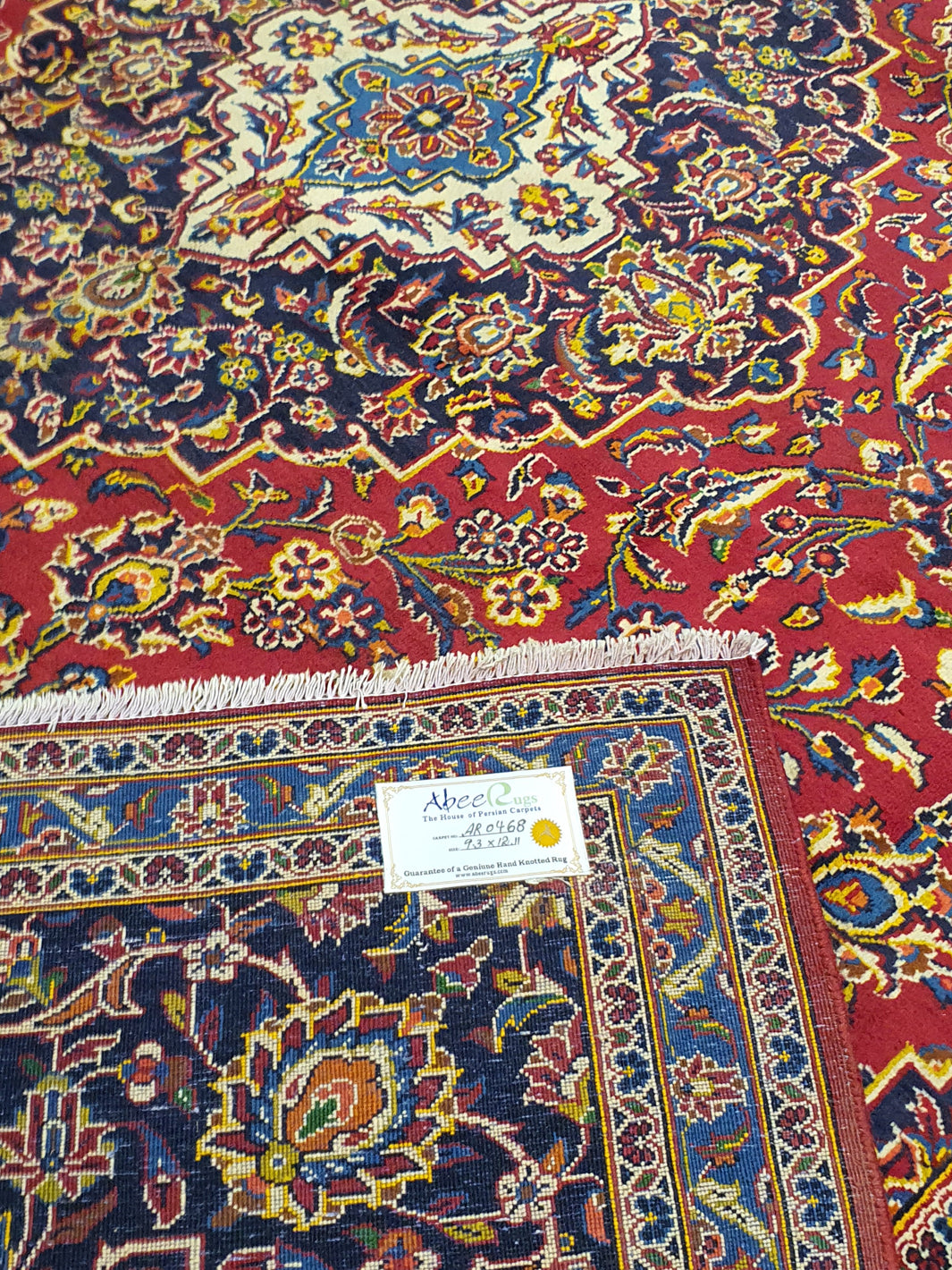 Persian Keshan Design with Centre Medallion - 9.3 X 12.11 FT - AR0468