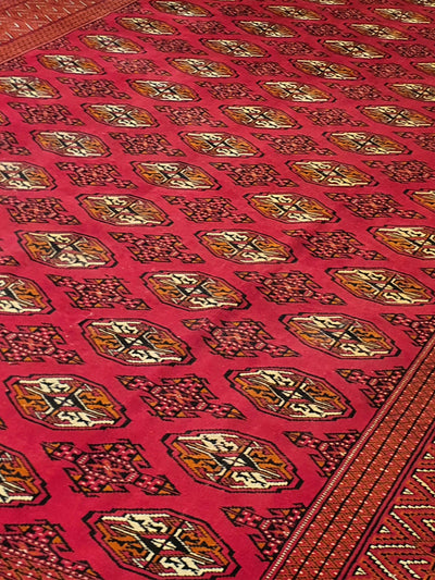 Turkman Old Allover Bukhara Design - 9.4 x 12.10 FT - AR2820