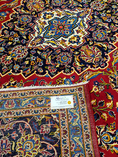 Persian Keshan Red, Blue Medallion - 9.10 X 13.2 FT - AR0395