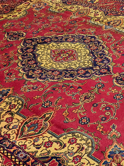 Persian Tabriz Red With Blue - 9 X 12 FT - AR1338