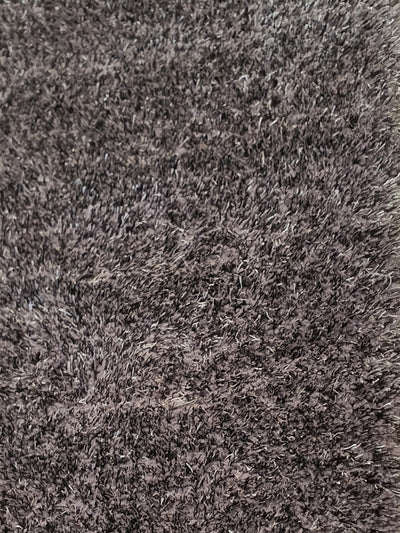 Shaggy Dark Grey Silk and Wool Runner - SHG057