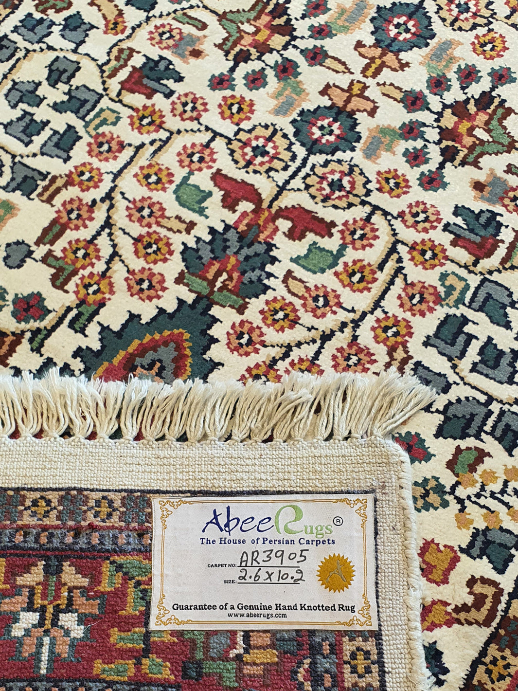 Superfine Tree-Of-Life Kashmir Runner Cream And Pink Border - AR3905