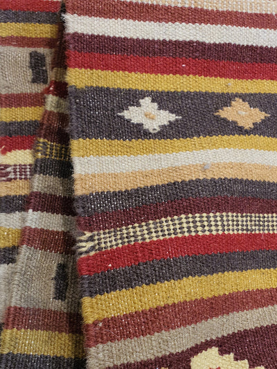 Turkish Wool Kilim Multicolor Stripes - 5.8 X 7.6 FT - AR3283