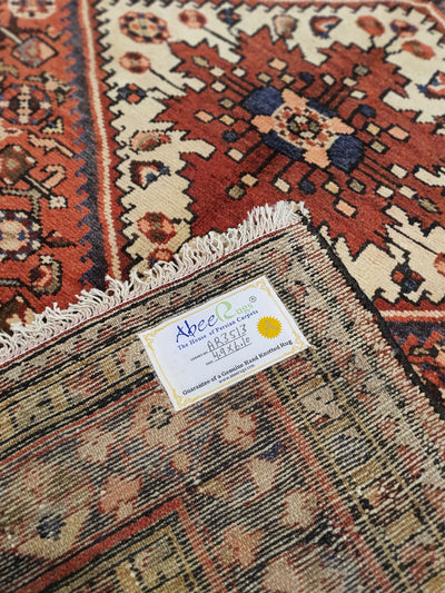 Superfine Persian Bidjar Hand Knotted Wool With Pink And Blue Border - 4.9 X 6.10 FT - AR3513