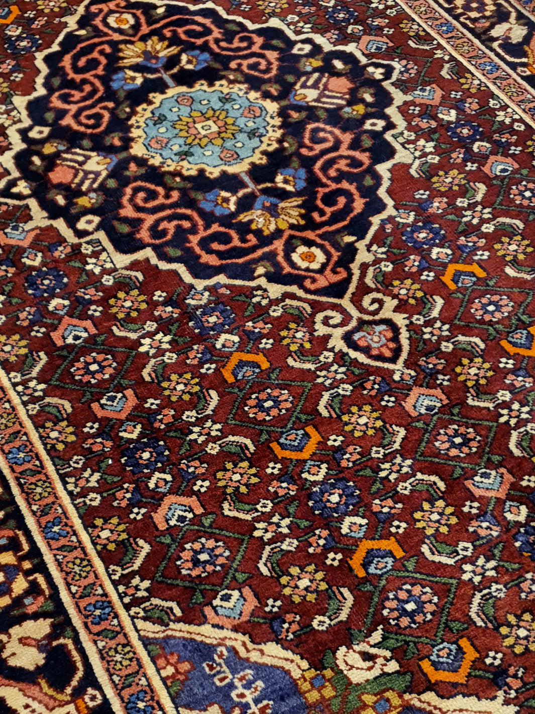 Persian Bidjar Hand Knotted Wool With Rust And Red Border - 4.3 X 7.6 FT - AR3470