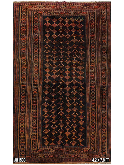 Persian Baluch Allover Design Sign By Baluch Jaddi - 4.2 X 7.8 FT - AR1533