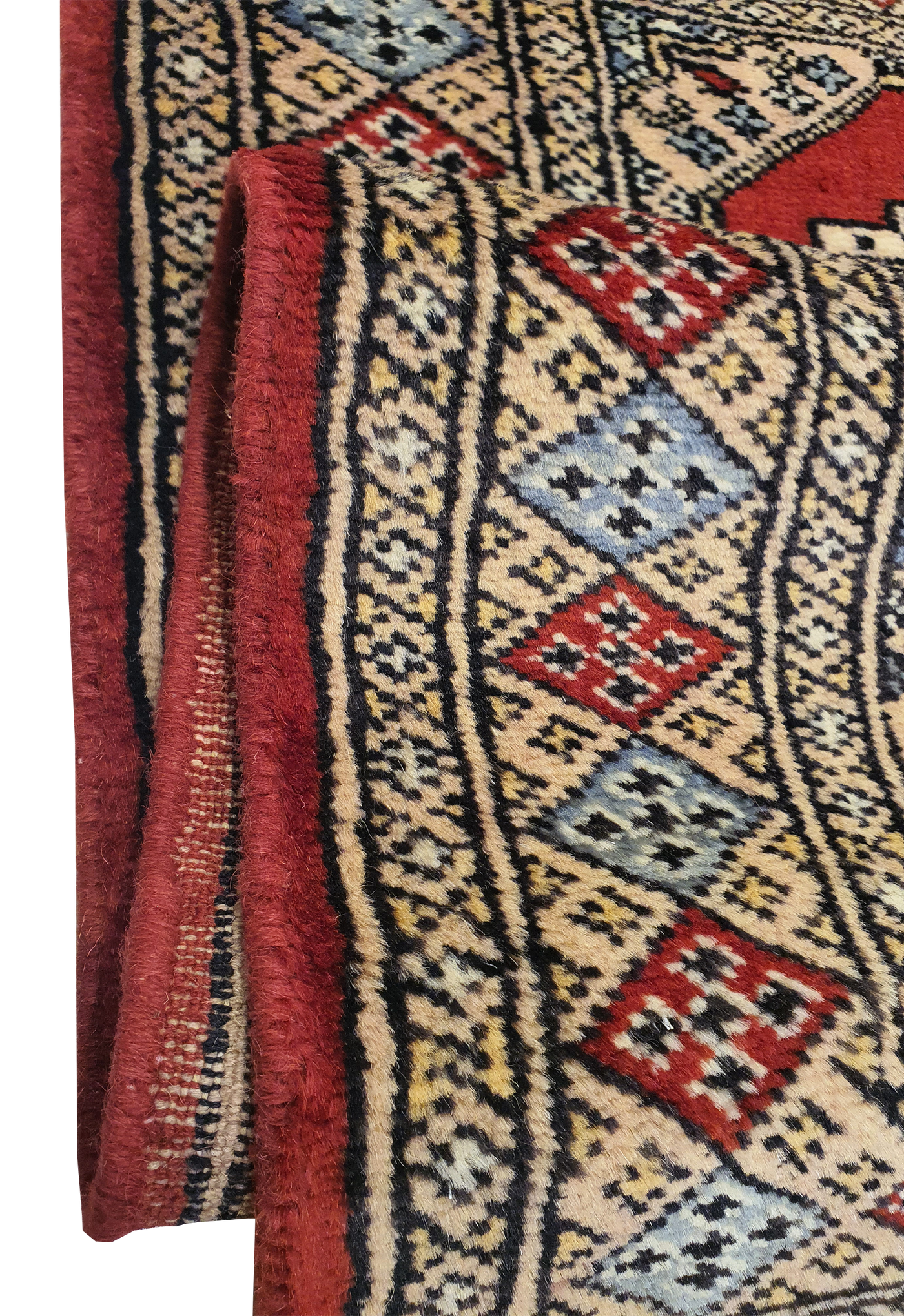 SUPERFINE BUKHARA RED WITH 4 MEDALLION & MULTICOLOUR BORDER - AR3979