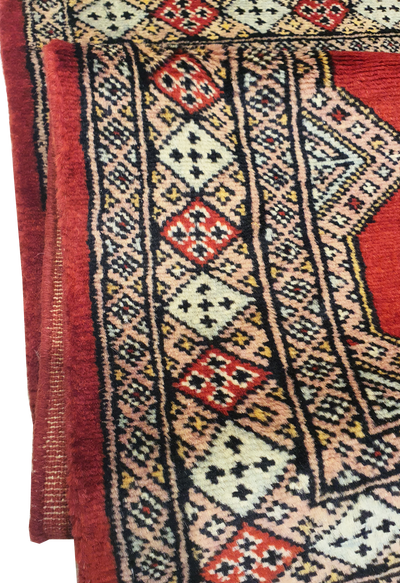 SUPERFINE BUKHARA RED WITH 5 MEDALLION & MULTICOLOUR BORDER - AR3983