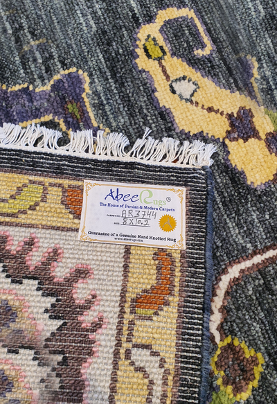 Oushak Hand Spin with Multicolor Flowers - AR3744