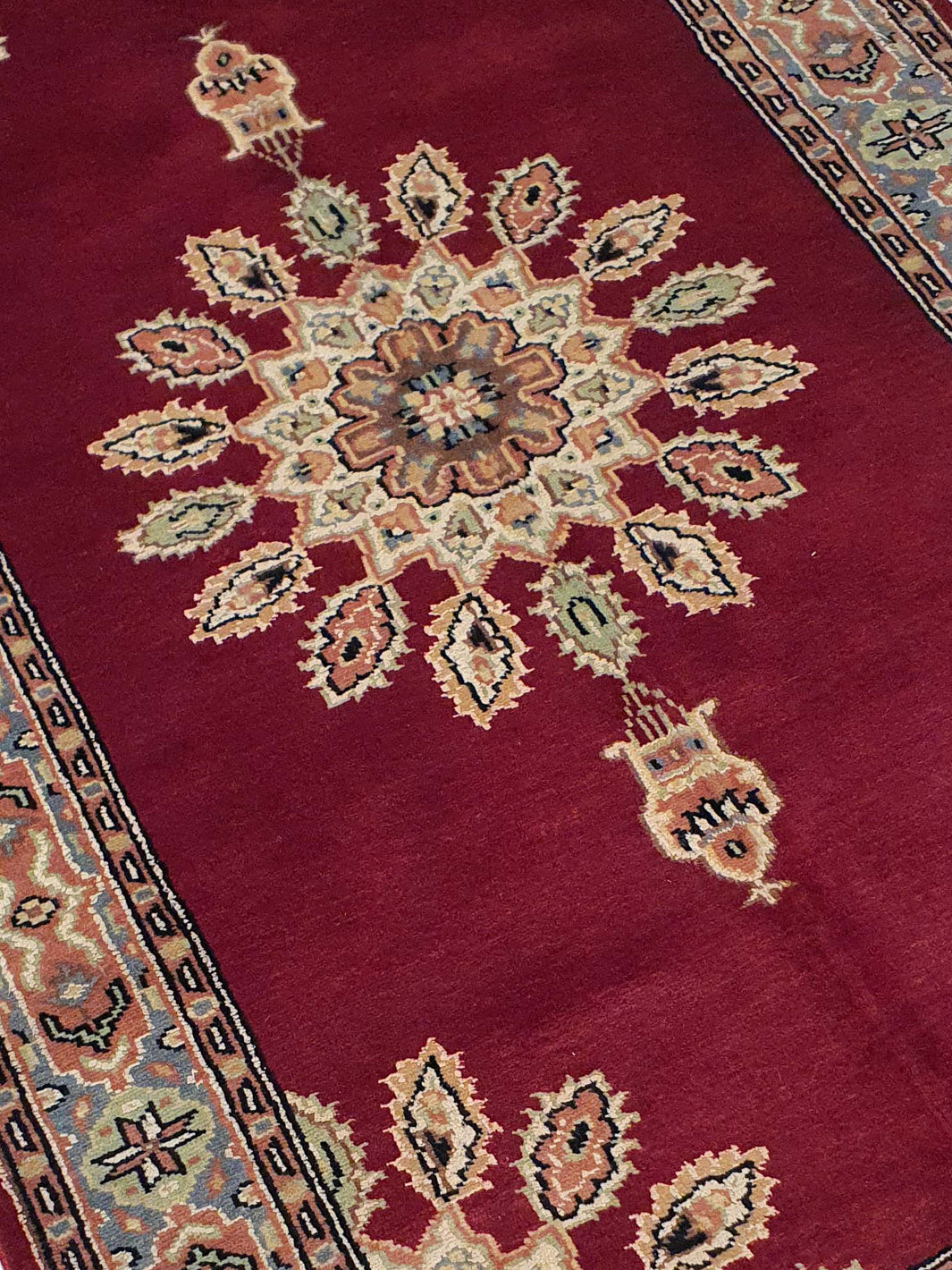 Pak Single Knot Persian Ardabil Design Red And Cream Border - AR0101