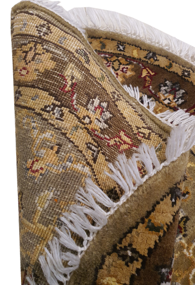 Indo Kazak Round Carpet Design Light Cream and Rust - AR1665