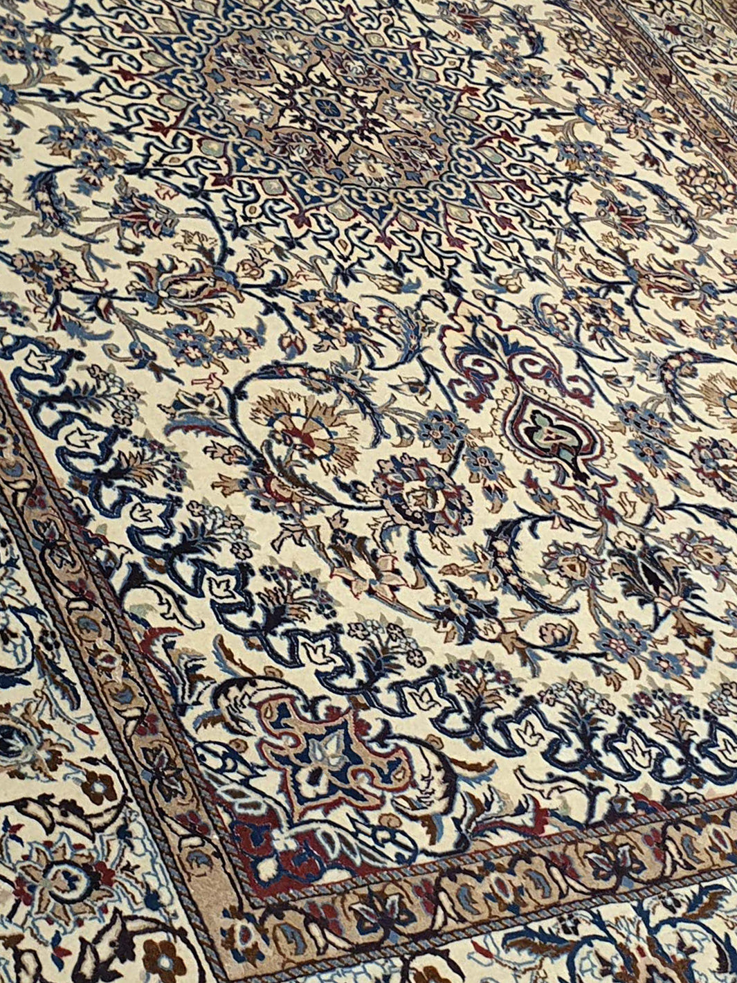 Persian Nain Blue and Maroon With Brown - 8.0 X 10.0 FT - AR2948