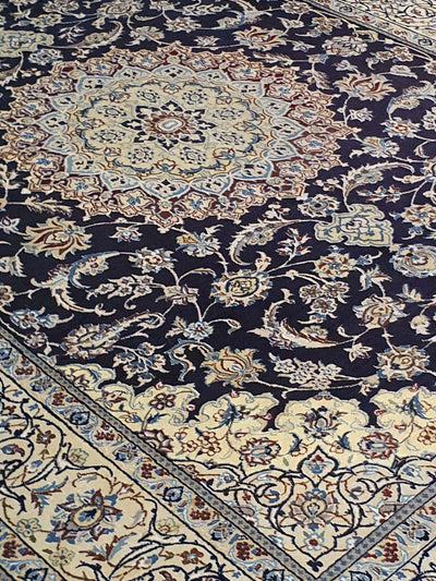 Persian Nain Design Blue and Cream - 6.4 X 9.5 FT - AR3236