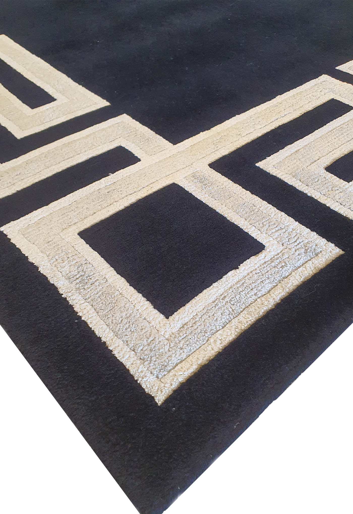 Superfine Indo Versace Black & Silk White Border - AR0615T